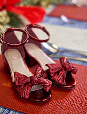 Talons compensés à nœud métallique pour filles