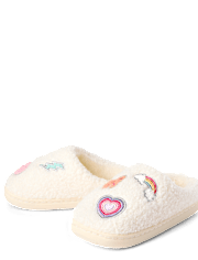 Girls Embroidered Icon Slippers