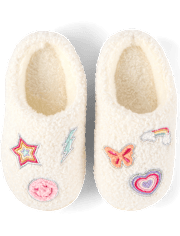 Girls Embroidered Icon Slippers