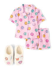 Girls Embroidered Icon Slippers