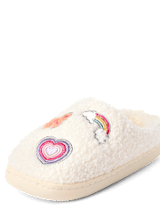 Girls Embroidered Icon Slippers