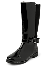 Girls Rhinestone Bow Boots