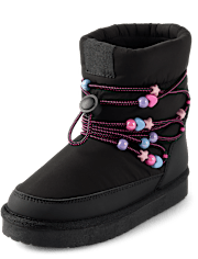 Girls Beaded Puffer Boots