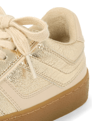 Girls Metallic Platform Low Top Sneakers