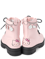 Girls Hello KittyÂ® Charm Lace Up Boots