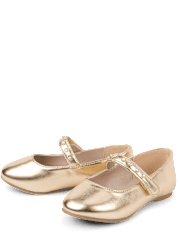 Ballerines à strass métalliques pour petites filles