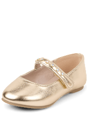 Ballerines à strass métalliques pour petites filles