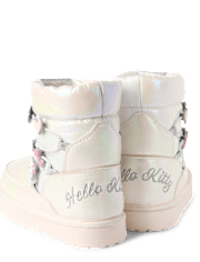 Girls Hello Kitty® Iridescent Embroidered Puffer Boots