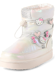 Girls Hello Kitty® Iridescent Embroidered Puffer Boots