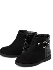 Bottines à fausses perles pour petites filles