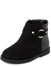 Bottines à fausses perles pour petites filles