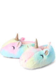 Toddler Girls Rainbow Unicorn Slippers