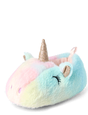 Toddler Girls Rainbow Unicorn Slippers