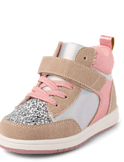 Toddler Girls Iridescent Colorblock High Top Sneakers
