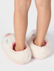 Toddler Girls Embroidered Icon Slippers