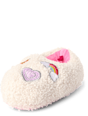 Toddler Girls Embroidered Icon Slippers