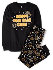 Adult Matching Family Glow New Year Cotton Pajamas