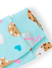 Girls Milk And Cookies Snug Fit Cotton Pajamas