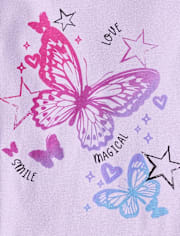 Pyjama ajusté en coton à motif papillon pour fille