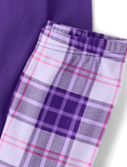 Girls Plaid Snug Fit Cotton Henley Pajamas