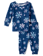 Baby And Toddler Girls Snowflake Snug Fit Cotton Pajamas