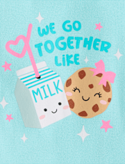 Baby And Toddler Girls Milk And Cookies Snug Fit Cotton Pajamas