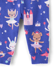 Baby And Toddler Girls Critter Ballerina Snug Fit Cotton Pajamas