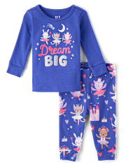 Baby And Toddler Girls Critter Ballerina Snug Fit Cotton Pajamas