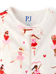 Baby And Toddler Girls Ballerina Snug Fit Cotton Footed One Piece Pajamas