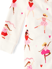 Baby And Toddler Girls Ballerina Snug Fit Cotton Footed One Piece Pajamas