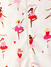 Baby And Toddler Girls Ballerina Snug Fit Cotton Footed One Piece Pajamas