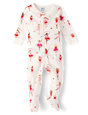 Baby And Toddler Girls Ballerina Snug Fit Cotton Footed One Piece Pajamas