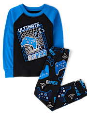 Boys Glow Gamer Snug Fit Cotton Pajamas