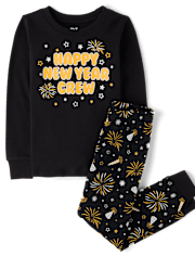 Kids Matching Family Glow New Year Cotton Pajamas