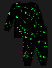 Baby And Toddler Matching Family Glow New Year Cotton Pajamas