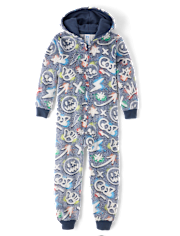 Boys Glow Graffiti Sherpa One Piece Pajamas