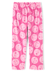 Girls Happy Face Microfleece Pajama Pants
