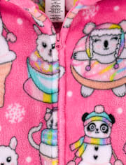 Pyjama une pièce pour fille « Dressing d'hiver » - Polaire douillette
