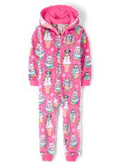Pyjama une pièce pour fille « Dressing d'hiver » - Polaire douillette