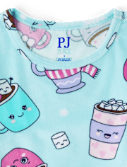 Girls Hot Cocoa Mug Velour Pajamas