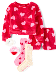 Girls Heart Pajamas - Cozy Fleece