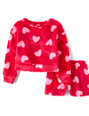 Girls Heart Pajamas - Cozy Fleece