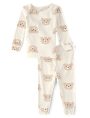 Baby And Toddler Girls Bear Velour Pajamas