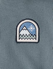 Ensemble 2 pièces en suède côtelé avec patch brodé pour bébé et tout-petit