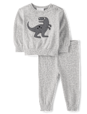Baby Boys Applique Dino Sweater 2-Piece Playwear Set
