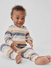 Ensemble de vêtements de jeu 2 pièces pour bébé garçon avec pull rayé
