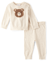 Baby Boys Intarsia Bear Sweater 2-Piece Playwear Set