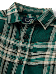 Baby And Toddler Boys Matching Family Plaid Oxford Button Up Shirt