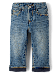 Baby And Toddler Boys Lined Roll Cuff 90s Loose Jeans