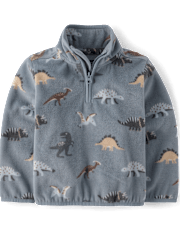 Toddler Boys Print Microfleece Half Zip Pullover